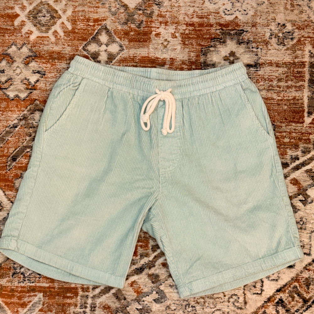 Men's Light Blue Flat Front Shorts